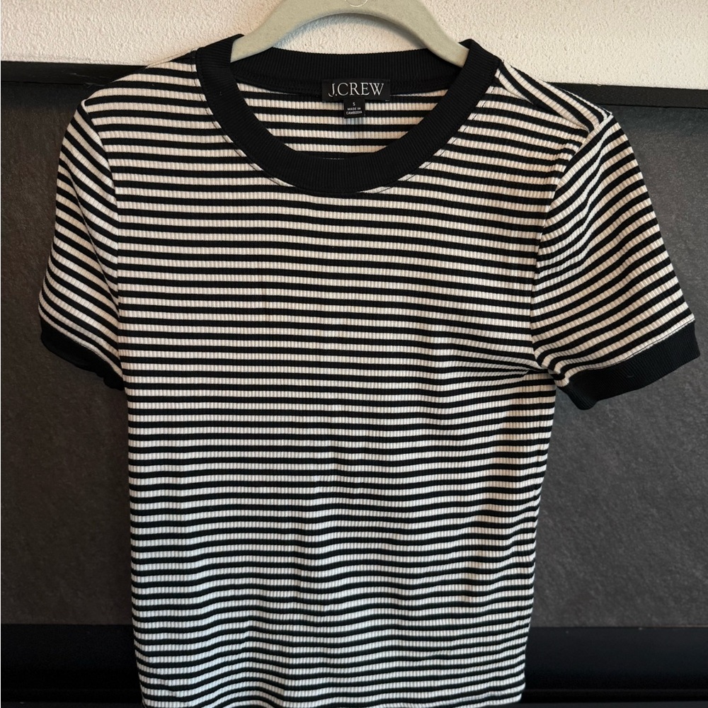 J. Crew women’s Short Sleeve Black and White Striped Tee